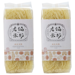 老鍋米粉 純米南瓜米粉 92%在來米+8%新鮮南瓜 無麩質 無人工香料 無人工色素 無人工甜味劑, 200g, 2包