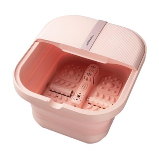 THOMSON 湯姆盛 多功能摺疊加熱/衝浪足浴桶 TM-BM06S 智能恆溫加熱 採用衝浪式水流 按摩滾輪 PTC加熱裝置和水電分離系統, 粉色