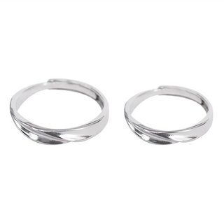 MARIGOLD 美爾朵 925純銀心動漣漪立體波紋情侶對戒禮盒 可調式設計