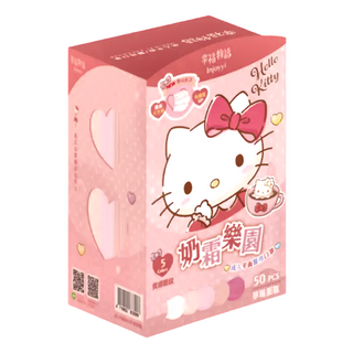 明基健康生活 幸福物語 奶霜樂園 成人平面醫用口罩 未滅菌, 草莓蛋糕, 50片, 1盒