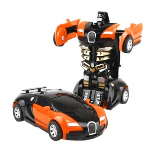 OhBabyLaugh 碰撞式變形汽車 跑車款, 防撞耐摔, 慣性滑行, 酷炫外表, 橙色, 1個