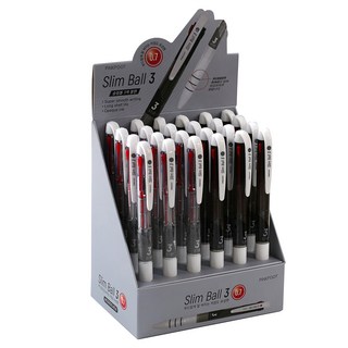 PINKFOOT Slim Ball 三色原子筆套裝 0.7mm, 白色 12支 + 黑色 12支, 1組