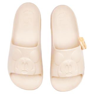 BORUI 柏睿鞋業 大人款 造型厚底紓壓DN米奇浮雕拖鞋 經典款, 奶茶色, 40