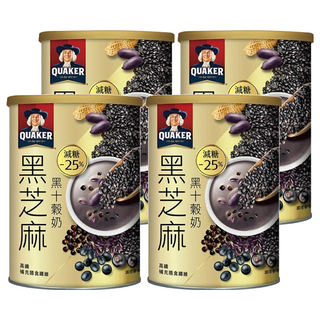 QUAKER 桂格 黑芝麻黑十穀奶, 390g, 4罐