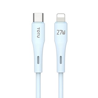 TOTU 拓途 膚感系列 液態矽膠 Type-C-Lightning PD充電線傳輸線快充線, 1條, 100cm, 藍色