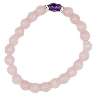 時尚晶鑽 高級紫水晶粉水晶手鍊, 18cm