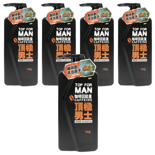 TOP 脫普 男士咖啡因能量洗髮精 750g 新一代咖啡因子 弱酸性配方, 5瓶