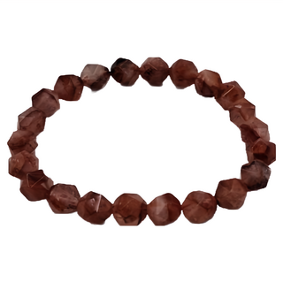 天然鴆羽膠花 手珠手鍊 紅膠花 , 8~8.9mm