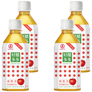 工研 好醋多多 蘋果多 含15%以上果汁 添加益生菌和蜂蜜, 350ml, 4瓶