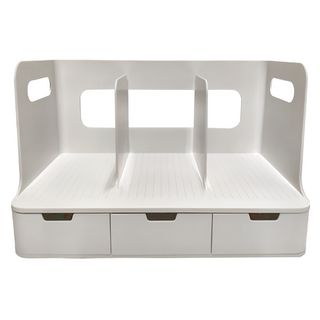 SYSmAX 奧利歐 三段多功能抽屜式組合書架 文創文具, 白色, 1個