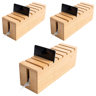 竹木製電線盒 39 x 12.5 x 14cm, 3個, 竹木製