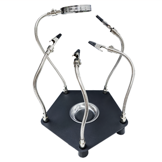 四爪 電路板磁性固定夾 焊接台帶放大鏡 Set 萬用彈簧 輔助夾具, 1組