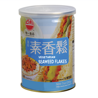 味一 海苔素香鬆, 罐裝外包裝, 豆類代替肉, 素食也能食用, 200g, 1罐