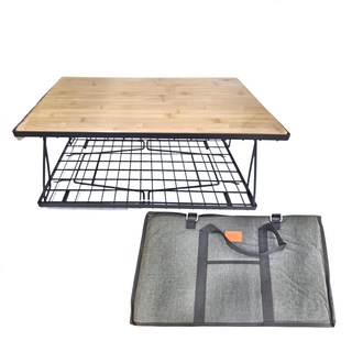 Campingmoon 柯曼 網桌 兩桌一板一包, 黑色