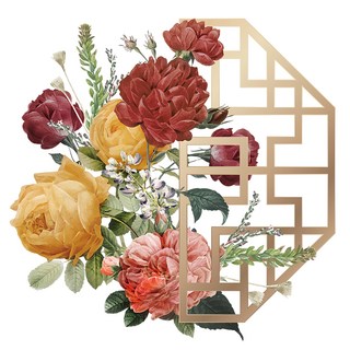 好物良品 新春過年節慶玻璃門窗靜電窗貼 牡丹款