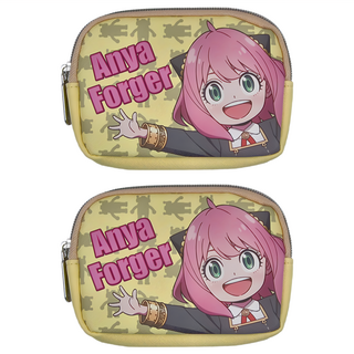 間諜家家酒 皮質大方零錢包 2入, 黃, 約15 x 11 x 1.6cm