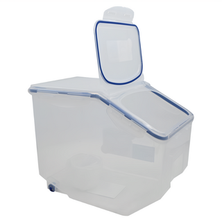 LocknLock 樂扣樂扣 PP材質保鮮盒組 米箱12L +量杯 10kg, 透明, 1組