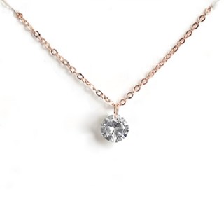 Sayaka 紗彌佳 925純銀永恆璀璨圓形單鑽造型項鍊