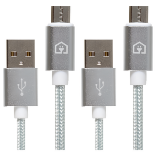 Home Planet Type-C 編織快充線 高效快充 耐用不易斷, 1.5m, 銀色, 2條