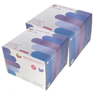 MEDIHAND 美恆 NBR 薄款手套 指尖防滑, 藍紫色, XS, 2盒
