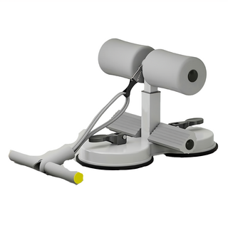 MICHAEL FITNESS 麥克健身 仰臥起坐輔助器, 灰色, 雙吸盤+拉繩, 三檔高度調節