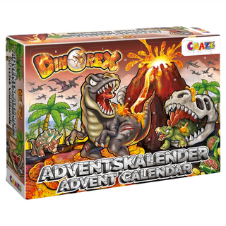 CRAZE 倒數月曆 通過德國TUV檢測, 恐龍與火山熔岩遊戲 橘紅色, 1組