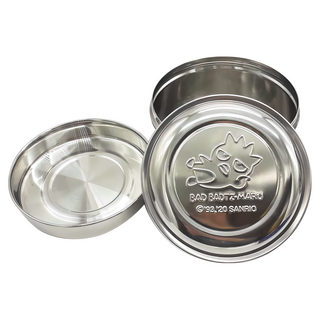 酷企鵝 304不鏽鋼雙層圓型便當盒 附束口袋收納提袋, 1個
