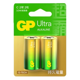 GP Batteries 超霸 特強鹼性電池2號 10年保質期, 2個裝, 1組