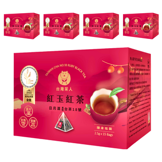 台灣茶人 100%金葉金獎台灣茶 日月潭紅玉紅茶, 2.5g, 15包, 5盒