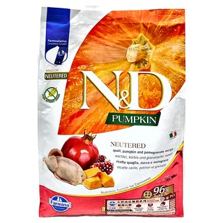 Farmina 法米納 室內及結紮貓用 PC5天然南瓜無穀系列 乾飼料, 鵪鶉石榴, 5kg, 1袋