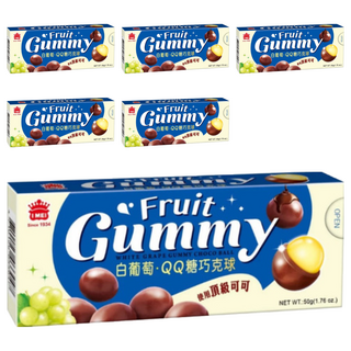 義美 白葡萄QQ糖巧克球, 50g, 6盒