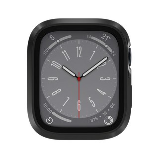 SwitchEasy 魚骨牌 Modern Hybrid 9H 鋼化玻璃鋁合金保護殼 午夜黑, Apple Watch 9/8/7 41mm, 1個
