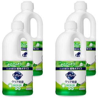 Kao 花王 Cucute 珂珂透 餐具洗碗精補充瓶 濃縮配方 強力除菌, 1.25L, 4瓶