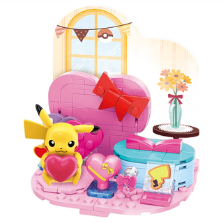 KEEPPLAY 奇妙積木 QMAN 寶可夢 小場景系列 皮卡丘甜蜜時刻, 珍藏心意, 1盒