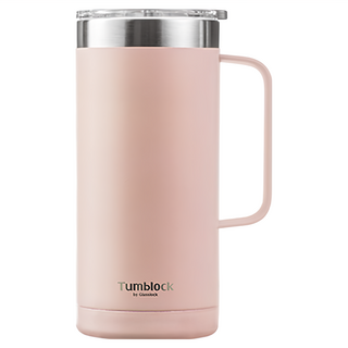 Glasslock Tumblock 不鏽鋼把手隨行杯 500毫升 304不鏽鋼杯身, 粉色, 1個