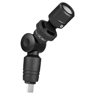Saramonic 楓笛 SmartMic UC Mini 智慧型手機麥克風，適用於Type-C手機 (USB Type-C接口)，180度自由旋轉，附防風綿套, 黑色