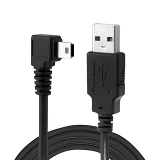 Bravo-U USB 轉 miniUSB 多用途充電線 24AWG 彎頭, 1條, 1m, 黑色