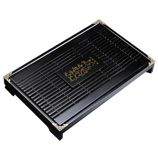 抽屜茶盤 附蓄水盤 43 x 28 x 5.5cm, 黑色 馬到成功, 1個