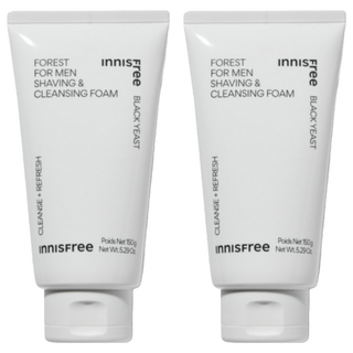 INNISFREE 綠樹林風男士保濕 雙效合一洗面乳刮鬍泡 添加薄荷醇 刮鬍滑順不刺激, 150g, 2條