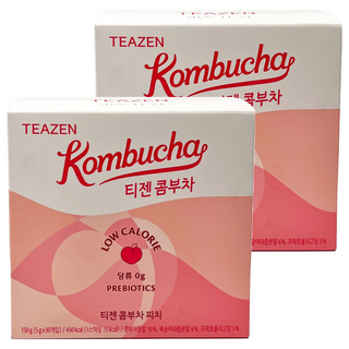 TEAZEN 茶禪 康普茶 水蜜桃沖泡飲 30條, 低卡路里, 含益生元, 5g, 2盒