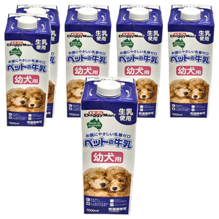 DoggyMan 多格漫 澳洲犬用牛奶 幼犬用 1L, 6個, 1000ml, 乳糖(生乳)、無脂乳清粉、水、植物油(大豆油、米糠油)、乳酸菌、多聚果糖、乳化剤(cmc)、香料、保存料(so2)、(甘味料、漂白剤)