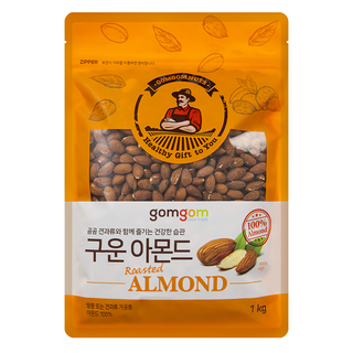 gomgom 烤杏仁, 1kg, 1包