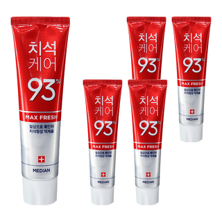 MEDIAN 麥迪安 93%淨白去垢牙膏 - #紅(牙垢口臭), 120g, 5條
