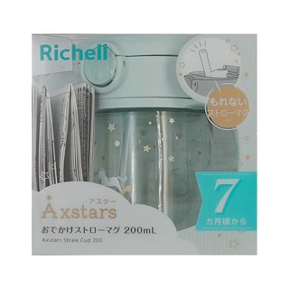 Richell 利其爾 Axstars 吸管水杯 200ml 7個月以上, 幻夢木馬 綠色, 1個