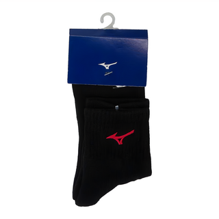Mizuno 美津濃 運動厚底襪, 黑紅色, 1雙