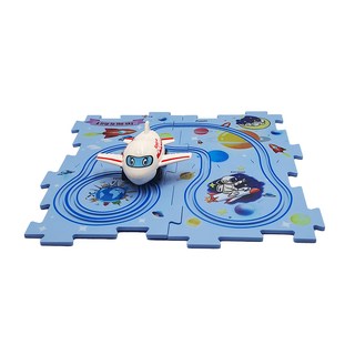 拼圖軌道車組，自由拼裝，任意搭配，多種主題, 14 x 14cm, 太空, 1組