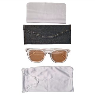 ALEGANT 韓版個性潮流方框UV400太陽眼鏡, 霜白棕, 134 x 152 x 44mm