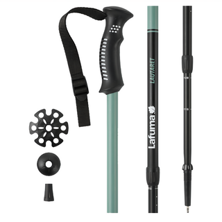 Lafuma LAUTARET PAIRS登山杖, 鋁合金6061材質，旋緊式，可調節勾繩, 135cm, 綠色, 1支