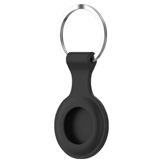 Timo AirTag專用 純色矽膠保護套 黑色 輕巧防刮 易於安裝, 1個