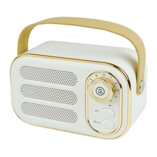 aibo LV50 手提便攜 復古藍牙喇叭, 無線串聯 TWS, 藍牙V5.0, 白色, LA-BT-LV50-W